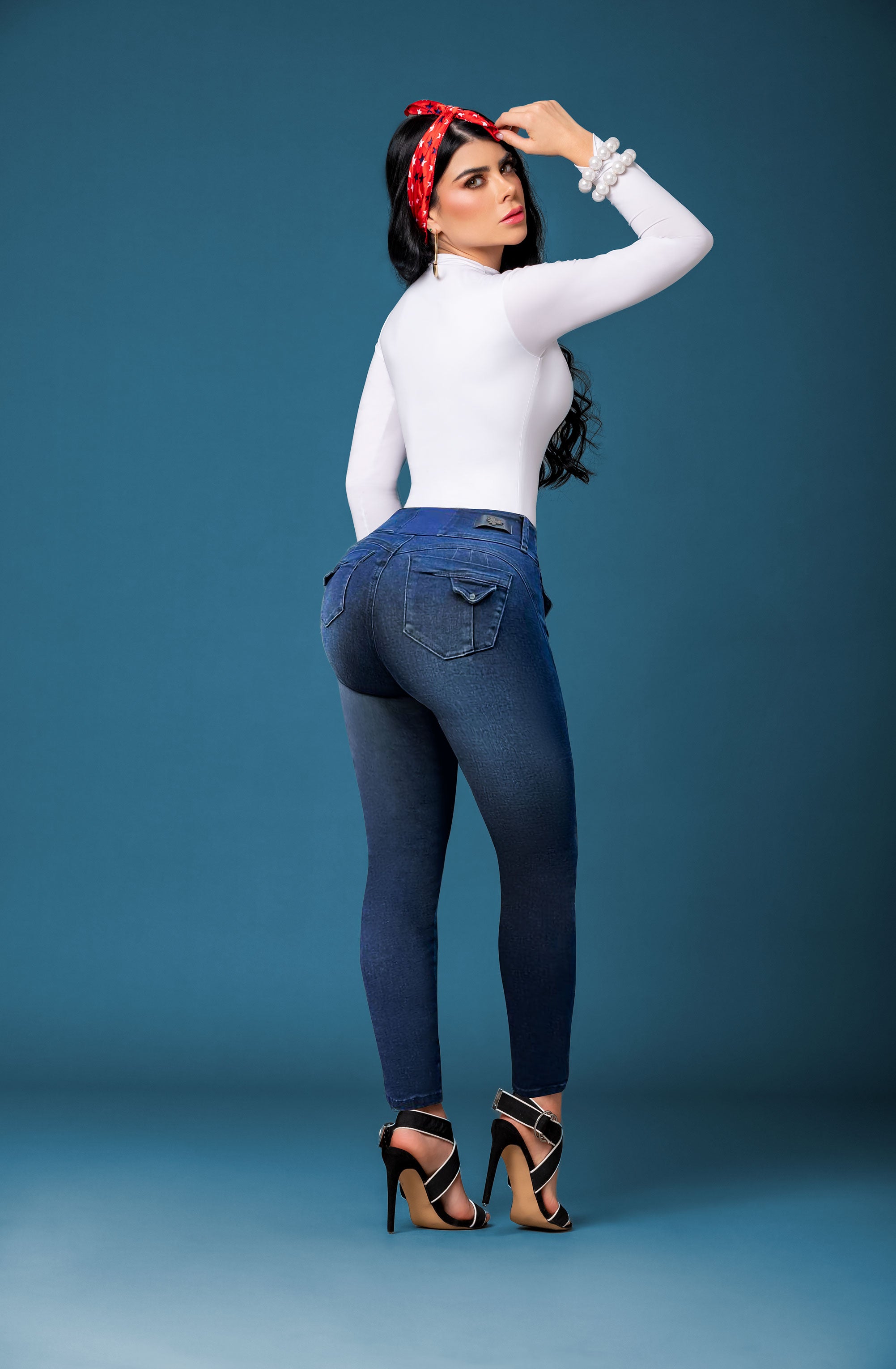 JEANS  DE MAR   - BOTA TUBO - CON BOLSILLOS - CON FAJA TRIPLE REALCE 3D