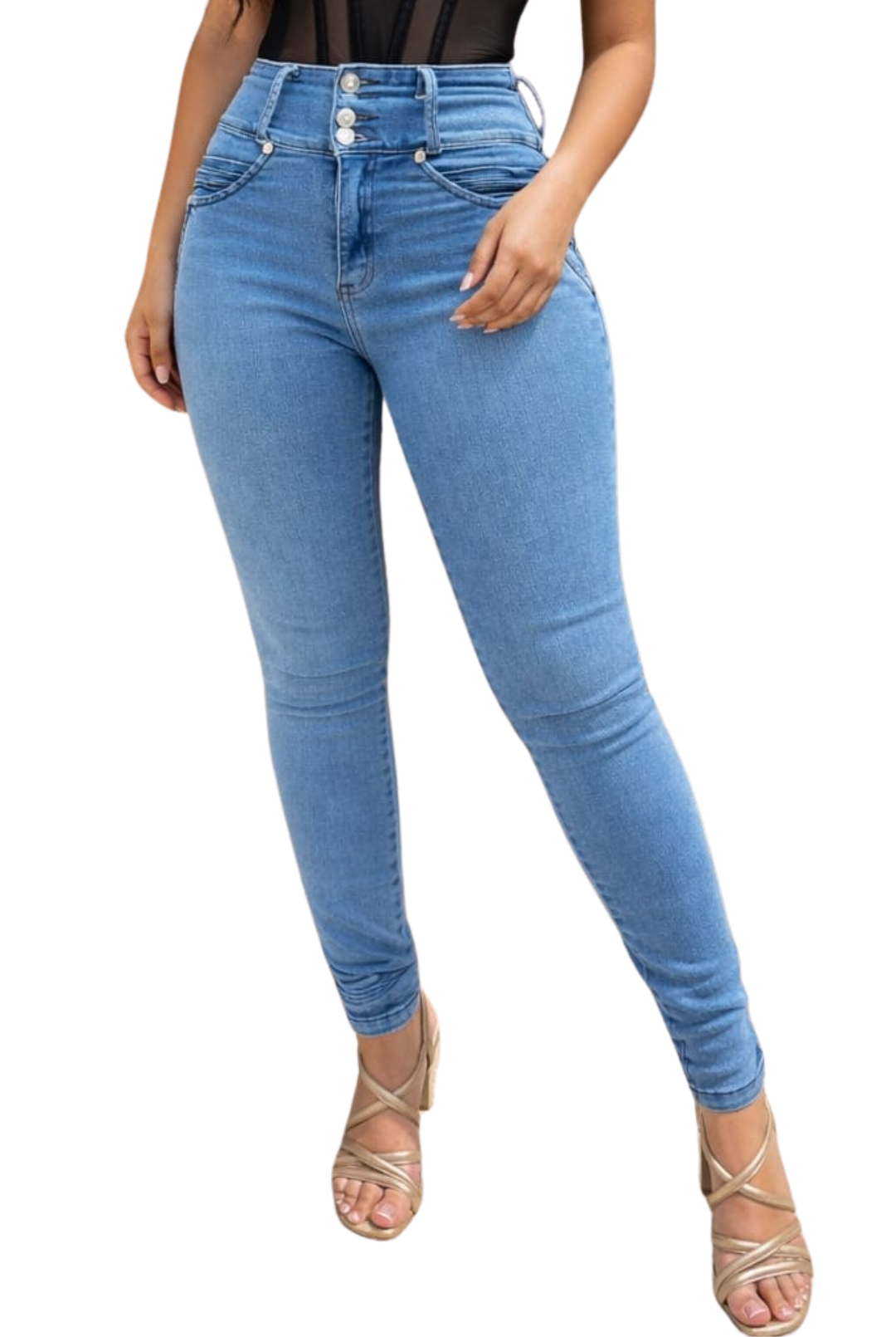 JEANS  DEL MAR -  Bota Skinny (tubo) - Sin Bolsillos - Con o sin FAJA TRIPLE LEVANTA Cola 3D - 4D - Tiro ALTO