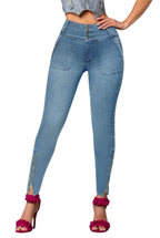 JEANS KAROLINA   - B Bota Skinny (tubo) - Sin Bolsillos - Con o sin FAJA TRIPLE LEVANTA Cola 3D - 4D - Tiro ALTO