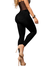 JEANS LADY BLACK - Bota Skinny (tubo) - Con   Bolsillos - Con o sin FAJA TRIPLE LEVANTA Cola 3D - 4D - Tiro ALTO