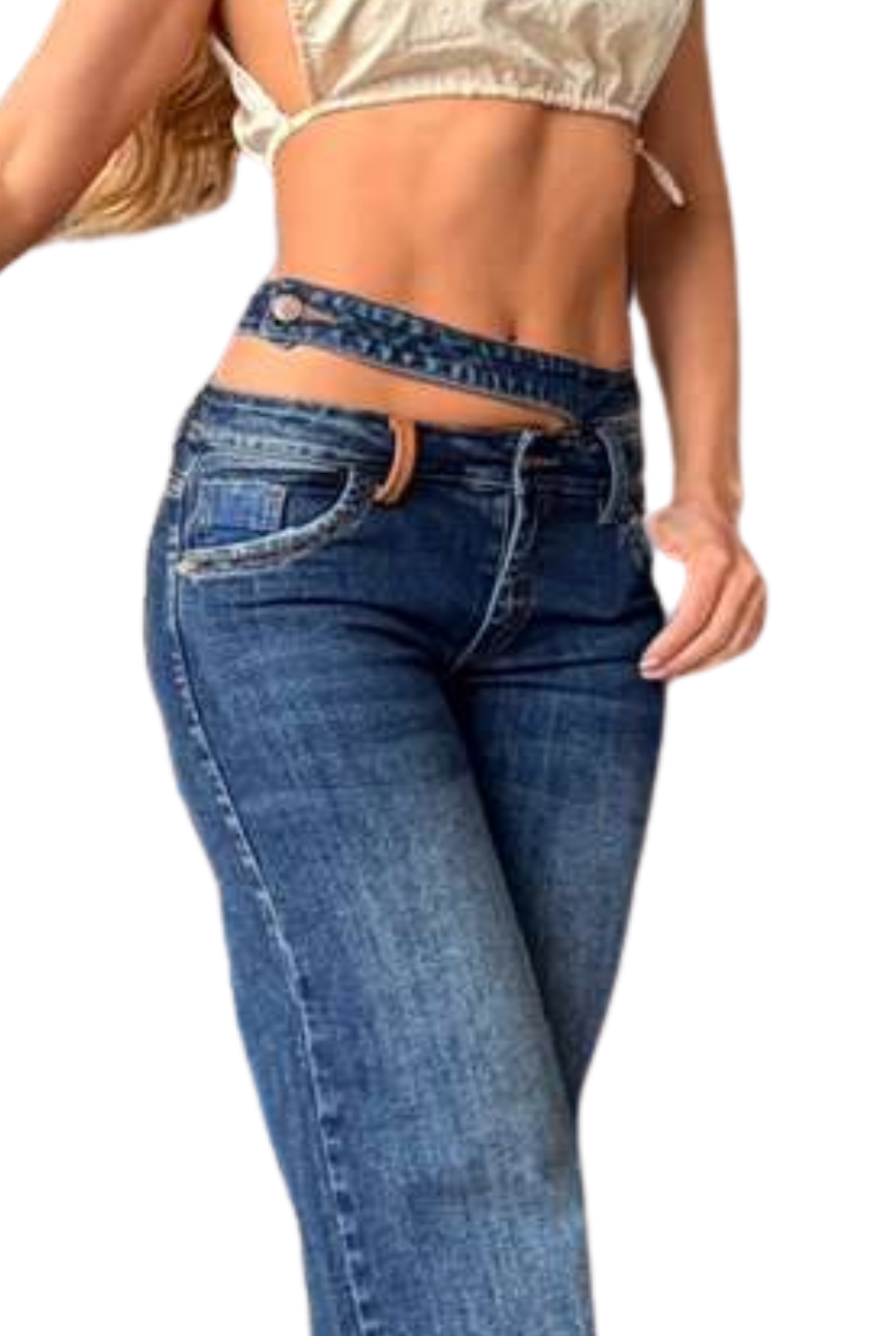 JEANS MoNTCLAIR - Wide leg - STRECH - Ancho - tono Azul oscuro-  ancho REAL CULTURE