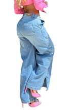 JEANS MONTELLY -  Wide leg - STRECH - Ancho - tono azul medio - REAL CULTURE