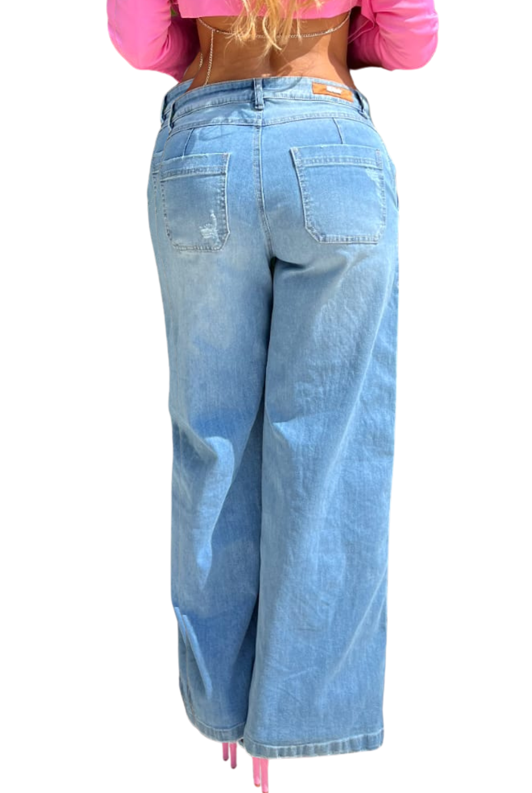 JEANS MONTELLY -  Wide leg - STRECH - Ancho - tono azul medio - REAL CULTURE