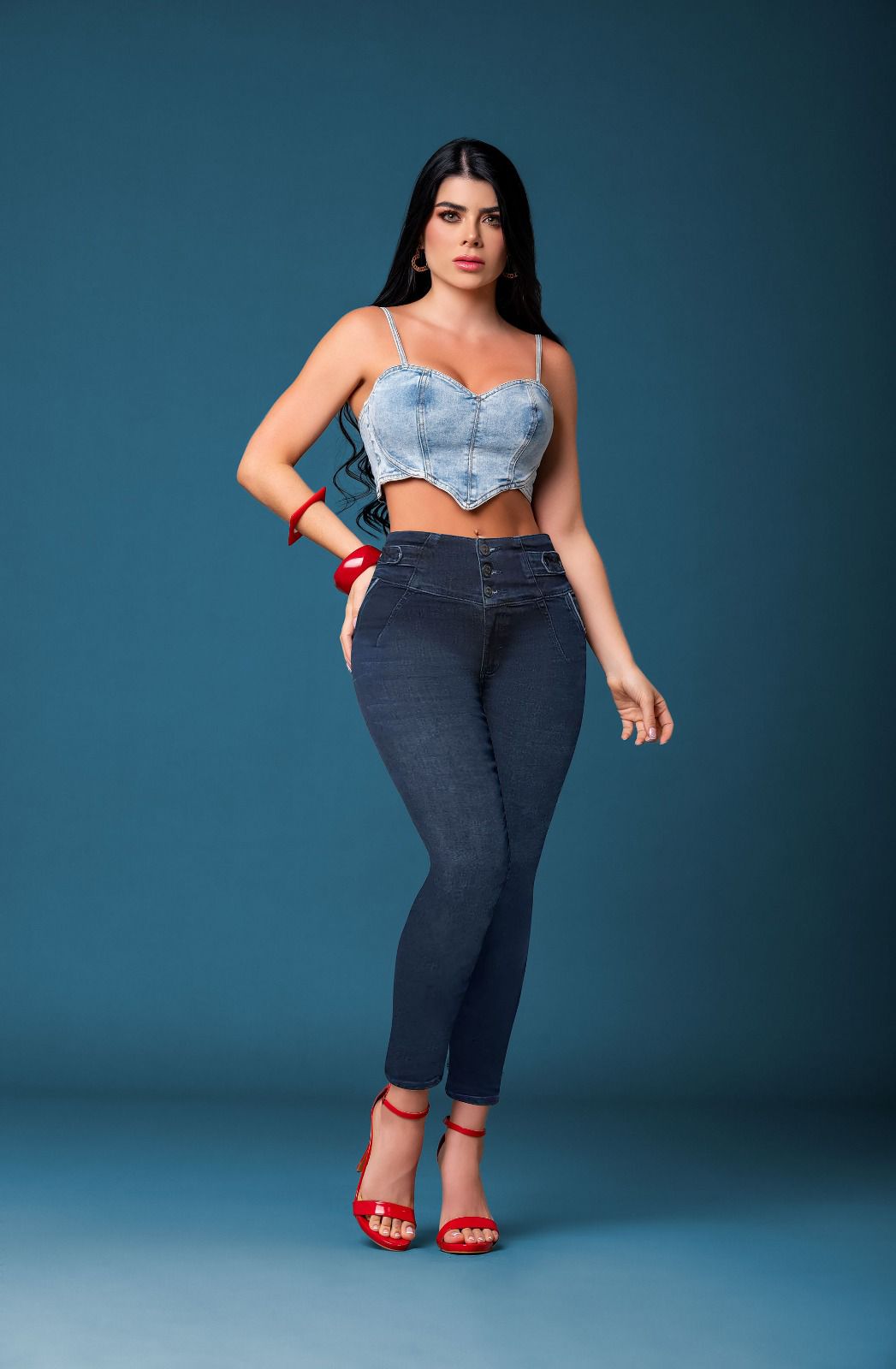 SALOME - BOTA TUBO -SIN  BOLSILLOS - CON FAJA TRIPLE REALCE 3D