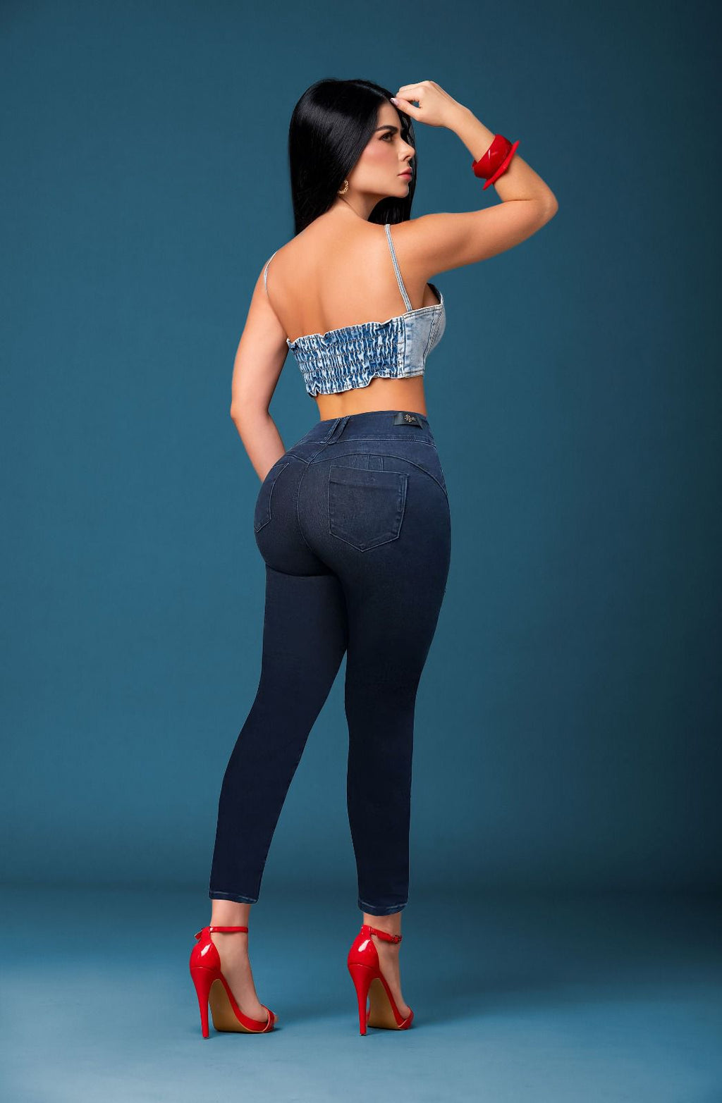 SALOME - BOTA TUBO -SIN  BOLSILLOS - CON FAJA TRIPLE REALCE 3D