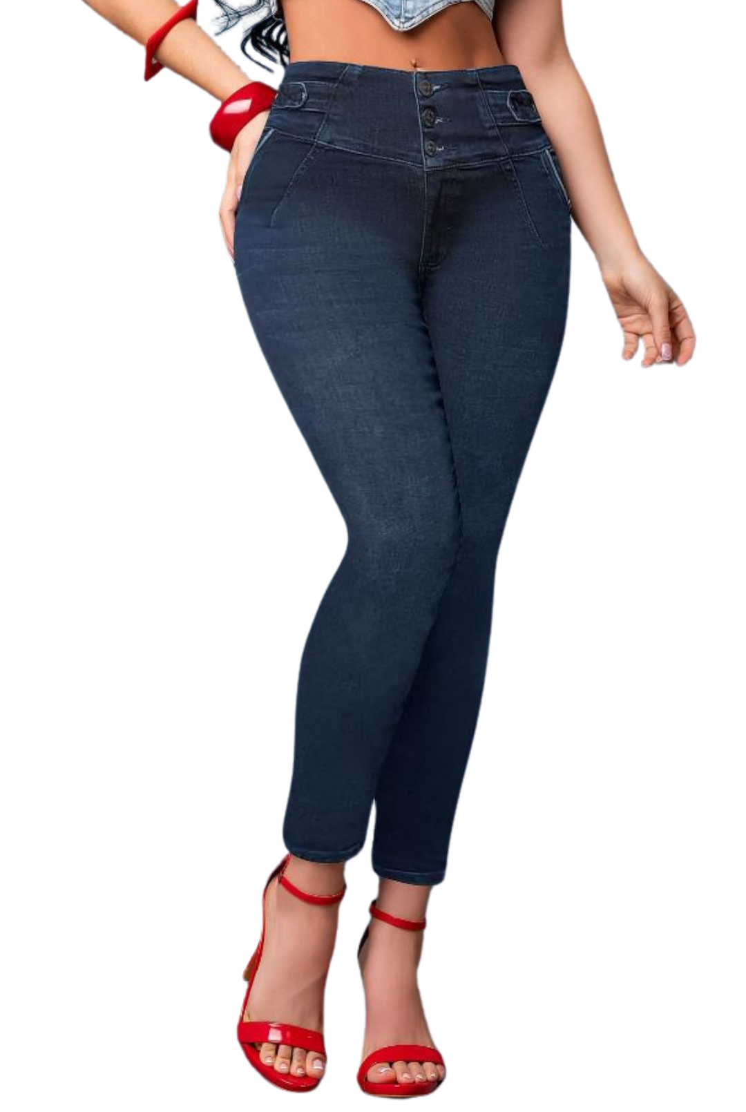 SALOME -  Bota Skinny (tubo) - Sin   Bolsillos - Con o sin FAJA TRIPLE LEVANTA Cola 3D - 4D - Tiro ALTO