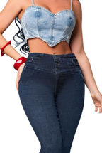 SALOME -  Bota Skinny (tubo) - Sin   Bolsillos - Con o sin FAJA TRIPLE LEVANTA Cola 3D - 4D - Tiro ALTO
