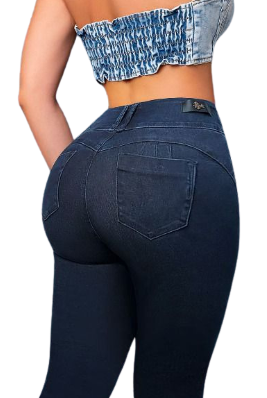SALOME -  Bota Skinny (tubo) - Sin   Bolsillos - Con o sin FAJA TRIPLE LEVANTA Cola 3D - 4D - Tiro ALTO