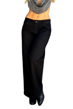 JEANS SANTORINI -  Wide leg - STRECH - Ancho - tono Black-  ancho REAL CULTURE