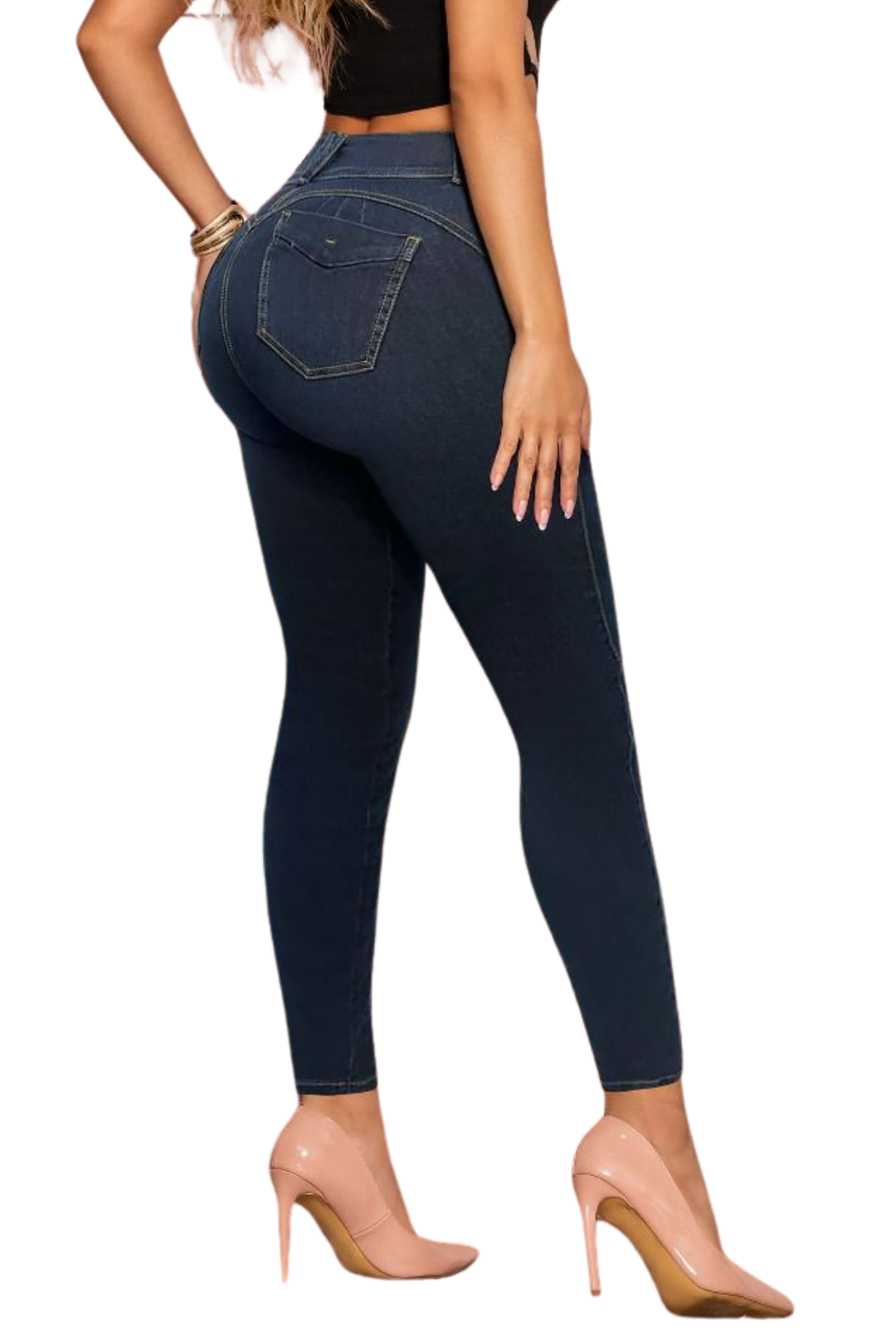 VALENTINA -  Bota Skinny (tubo) - Con   Bolsillos - Con o sin FAJA TRIPLE LEVANTA Cola 3D - 4D - Tiro ALTO