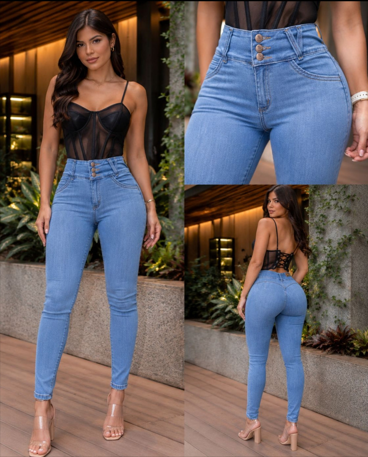 JEANS JOHANNA -  Bota Skinny (tubo) - Sin Bolsillos - Con o sin FAJA TRIPLE LEVANTA Cola 3D - 4D - Tiro ALTO
