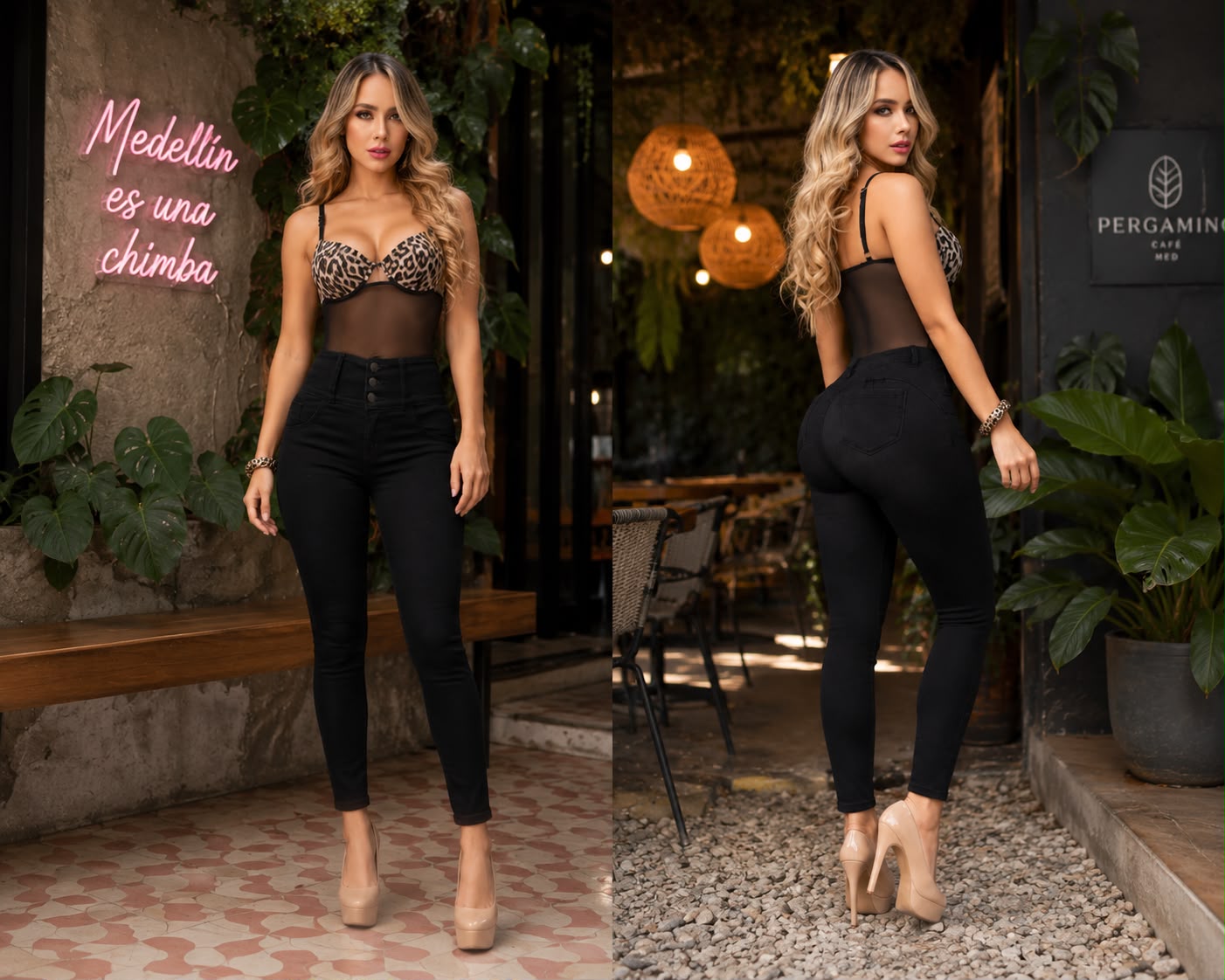 JEANS LADY BLACK - Bota Skinny (tubo) - Con   Bolsillos - Con o sin FAJA TRIPLE LEVANTA Cola 3D - 4D - Tiro ALTO