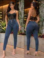 JEANS SINDY-  Bota Skinny (tubo) - Sin Bolsillos - Con o sin FAJA TRIPLE LEVANTA Cola 3D - 4D - Tiro ALTO